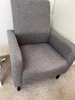 fauteuil stof lichtgrijs1X op gezeten zie foto en tekst, Huis en Inrichting, Ophalen, Nieuw, 75 tot 100 cm, Normaal ./ vintage
