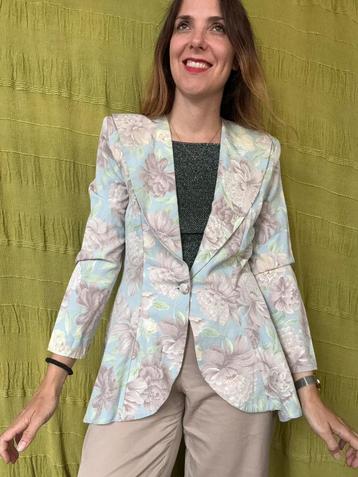 Vintage blazer - pastel - bloemenprint - 38/M/medium beschikbaar voor biedingen