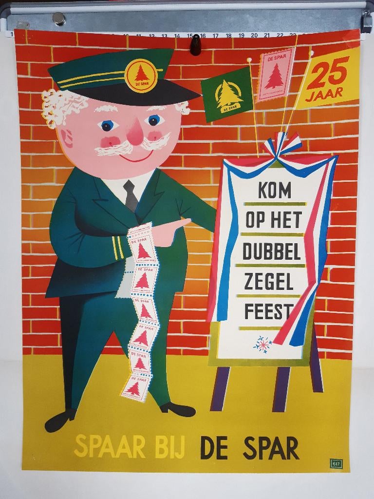 Originele poster Kom op het Dubbel Feest SPAR Supermarkten, Verzenden, A1 t/m A3, Reclame, Rechthoekig Staand