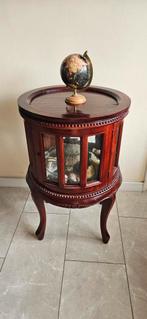 Antiek Mahonie Theekastje/Vitrinekastje met Dienblad, Huis en Inrichting, Ophalen, 50 tot 100 cm, 50 tot 100 cm, Zo goed als nieuw