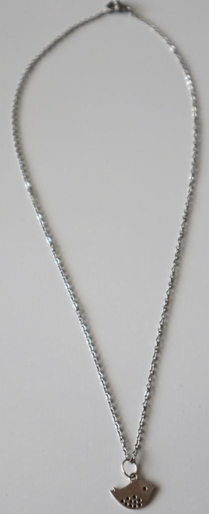 Fijne zilverkleurige ketting met een mooi vogeltje, Sieraden, Tassen en Uiterlijk, Kettingen, Nieuw, Overige materialen, Zilver