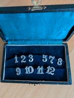 tafelnummers 1t/m 12 - verzilverd (helaas ontbreken 4 en 6), Antiek en Kunst, Ophalen of Verzenden, Zilver