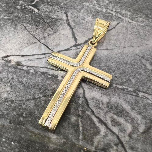 14k gouden kruis kettinghanger, Sieraden, Tassen en Uiterlijk, Kettinghangers, Zo goed als nieuw, Goud, Kruis of Symbool, Ophalen of Verzenden