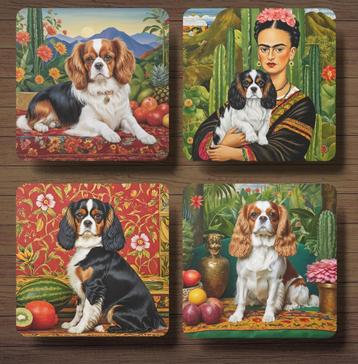 Cavalier Frida Kahlo onderzetters met houder beschikbaar voor biedingen