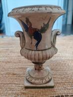 Capodimonte faience vaas op voet met fazanten en faunenkop, Ophalen of Verzenden