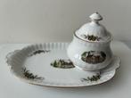 Porselein Suikerpotje en bordje Kasteel De Binckhorst, Huis en Inrichting, Gebruikt, Overige typen, Ophalen of Verzenden, Overige stijlen