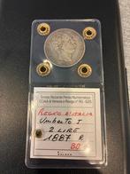 Umberto I 2 Lire 1887 Zilveren Munt, Ophalen of Verzenden, Goud