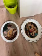 2 vintage borduurwerken in lijst, Ophalen of Verzenden, Gebruikt, Overig