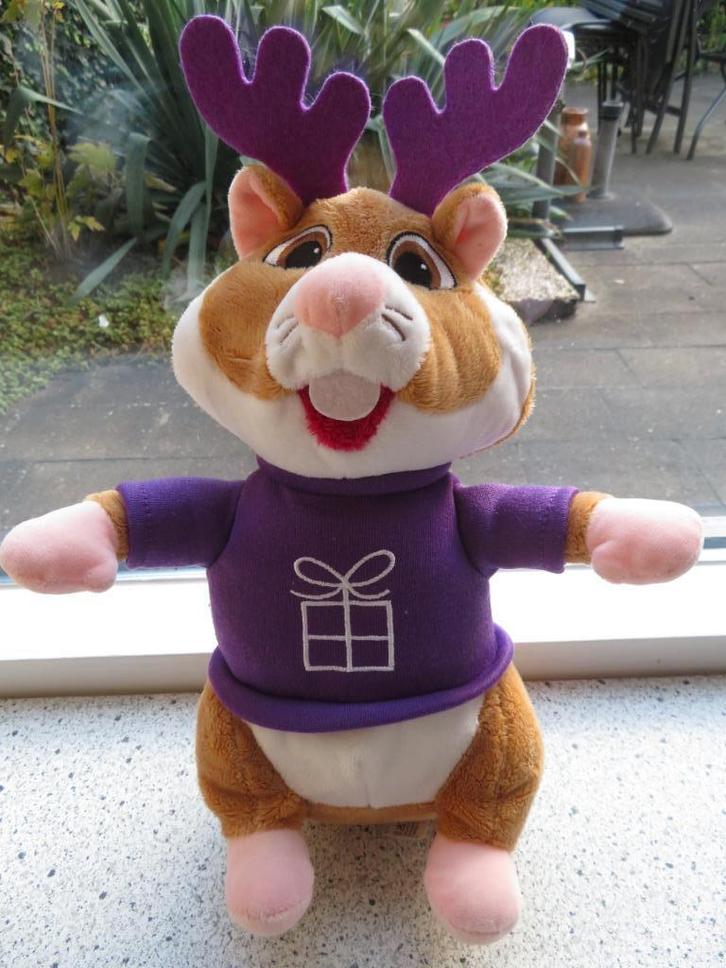 Hamster Rendier eland van AH Albert Heijn Kerst paars gewei, Kinderen en Baby's, Speelgoed | Knuffels en Pluche, Zo goed als nieuw