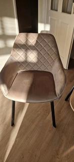 6 zgan velvet stoelen taupe, Ophalen, Overige kleuren, Zo goed als nieuw, Stof