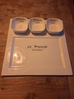 Riviera Maison Le Marché Serveerschaal met 3 Schalen, Ophalen, Porselein of Keramiek, Schaal, Vierkant