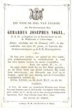 RK Priester Gerardus J. Vogel 1829-1857 Den Haag, Verzamelen, Bidprentjes en Rouwkaarten, Ophalen