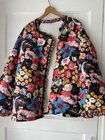Prachtig zwart gebloemd quilted doorgestikt jack jas M L, Kleding | Dames, Jassen | Winter, Ophalen of Verzenden, Zo goed als nieuw