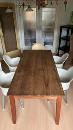 Eetkamerstoelen + Tafel (ivm vertrek), Huis en Inrichting, Tafels | Eettafels, Ophalen, Gebruikt, 100 tot 150 cm, 50 tot 100 cm