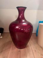 Rood/Roze Glazen Vaas - 60cm Hoog, Ophalen, Gebruikt, 50 tot 75 cm, Glas