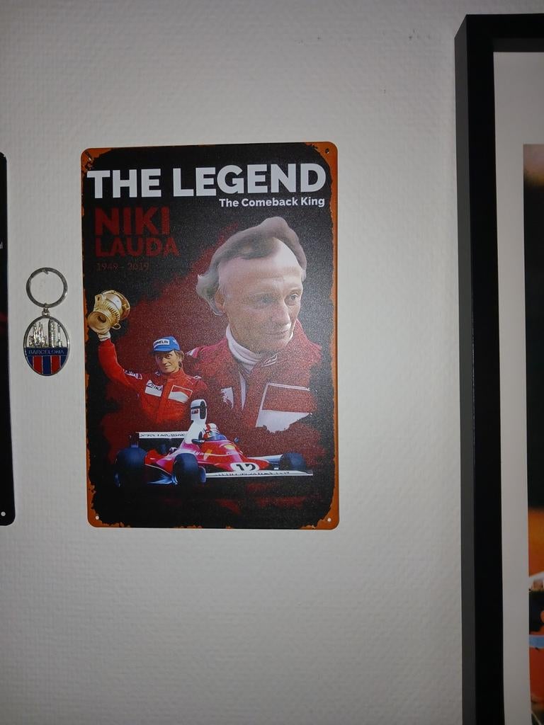 Niki lauda. En. Ayrton senna  blikken plaat, Verzamelen, Automerken, Motoren en Formule 1, Ophalen of Verzenden, Auto's