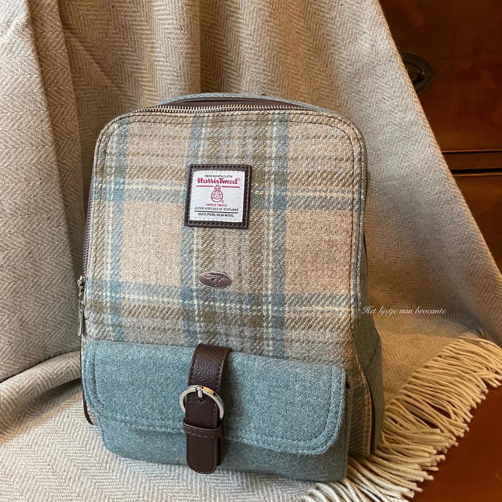 Schotse backpack rugzak Harris Tweed Stewart blue, Overige merken, Westdijk 41 3241 GT Middelharnis, Info@lijstjevanbrocante.nl