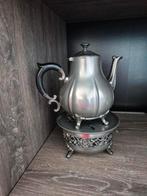 Tinnen theepot met warmhouder., Antiek en Kunst, Ophalen of Verzenden