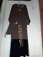 Zwarte Djellaba met goud borduursel met sjaal, Overige typen, Zwart, Nieuw, Geen merk