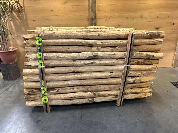 Volle bundel korting kastanje houten palen kop 8/10 200 cm, Tuin en Terras, Palen, Balken en Planken, Nieuw, Palen, 250 cm of meer