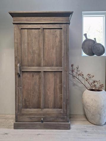 Stoere landelijke eendeurs kast met lade antique grey beschikbaar voor biedingen