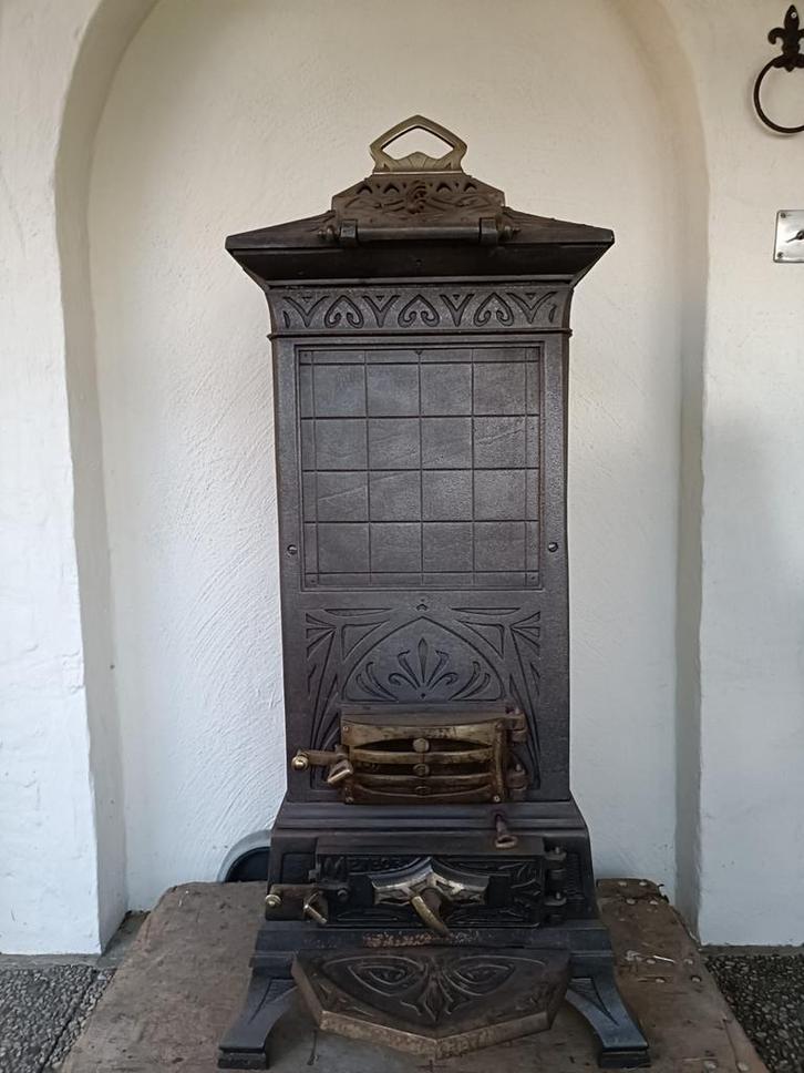 Ouderwetse Originele Meteor Kachel, Huis en Inrichting, Kachels, Gebruikt, Vrijstaand, Potkachel, Hout, Ophalen