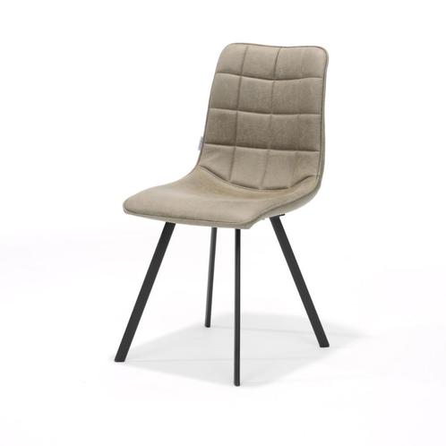 Eetkamerstoel Cora stof Bull microleder Liver | Webshop, Huis en Inrichting, Stoelen, Nieuw, Eén, Metaal, Stof, Overige kleuren