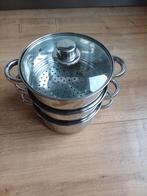 Stoompan met 2 etages, Huis en Inrichting, Keuken | Potten en Pannen, Inductieplaat, Aluminium, Zo goed als nieuw, Ophalen