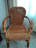 Rotan Stoel met Armleuningen, Ophalen, Gebruikt, Bruin, Vintage