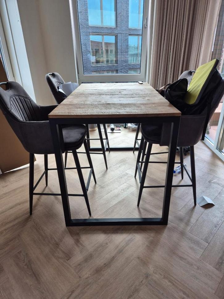 Bistro eettafel, Huis en Inrichting, Complete eetkamers, Zo goed als nieuw, 4 tot 6 stoelen, Ophalen