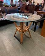Vintage Rotan Tafel - Boho Jaren 70 Stijl, Huis en Inrichting, Tafels | Eettafels, Ophalen, Minder dan 50 cm, Gebruikt, 50 tot 100 cm