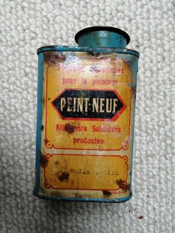 blik, peint neuf, lijnolie, huile de lin beschikbaar voor biedingen