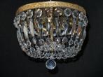 Oude kristallen plafonniere met een facet bol, Huis en Inrichting, Lampen | Plafondlampen, Ophalen of Verzenden, Gebruikt