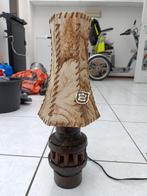 Vintage lamp echt leer., Ophalen, Zo goed als nieuw, Minder dan 50 cm