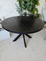 Zwarte ronde tafel met stalen poten., Ophalen, Zo goed als nieuw, Rond