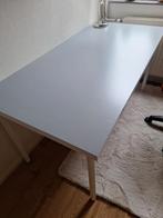 Tafel linnmon met adils poten. Ikea 150 x 75 x 73 hoog grijs, Ophalen, Minder dan 130 cm