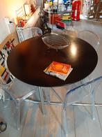 Vintage Zweeds Design eettafel rond zwart met chroom, Ophalen, Gebruikt
