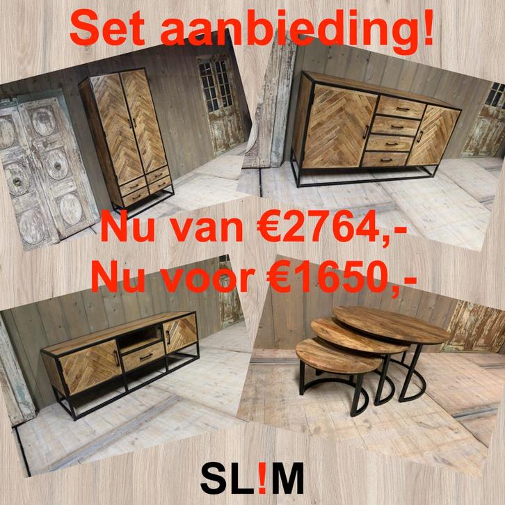 Speciale set prijzen - mango houten meubelen - uit voorraad, Huis en Inrichting, Complete inboedels, Ophalen of Verzenden