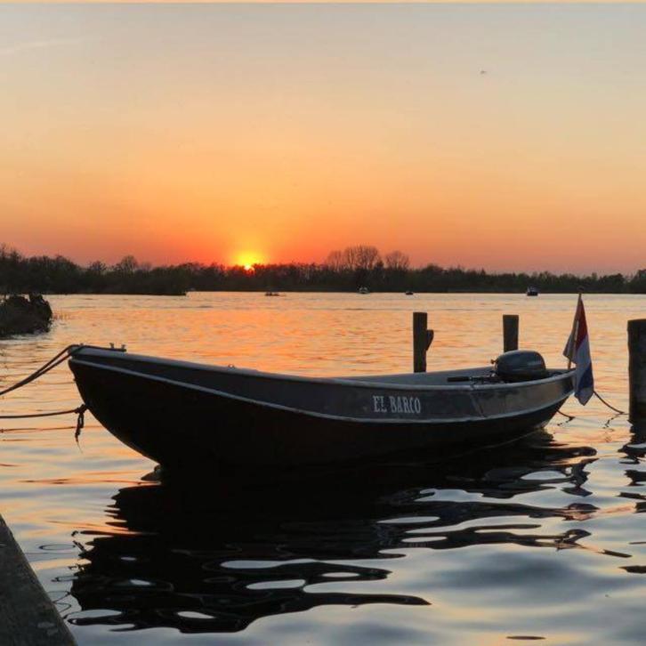 Stalen Grachtenboot/Sloep  6M+YAMAHA 4 takt 8PK "El Barco", Watersport en Boten, Sloepen, Gebruikt, Tot 10 pk, 3 tot 6 meter, Buitenboordmotor