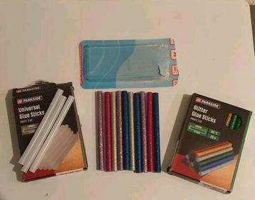 Glitter lijmstiften 30 stuks en 3x witte, rond 7 - 100 mm beschikbaar voor biedingen