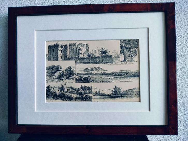 Craandijk Litho Bloemendaal Overveen Brederode 1880 (110), Antiek en Kunst, Kunst | Litho's en Zeefdrukken, Ophalen of Verzenden