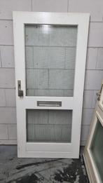 Voordeur deur draadglas buitendeur ( 208 ), Doe-het-zelf en Verbouw, Deuren en Horren, 80 tot 100 cm, Gebruikt, Glas, Buitendeur
