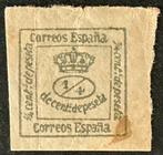 Spanje 1872 Koningskroon Krantenzegel sg187 -33, Ophalen of Verzenden, Gestempeld