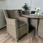 Ronde wicker tuinset – Ø130 cm – 4 stoelen – prima staat, Verzenden, ., Zo goed als nieuw, .