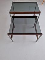 Fristho Dutch Design Nesting Tables with Smokey Glass, Ophalen, 50 tot 100 cm, Zo goed als nieuw, 25 tot 50 cm