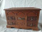 Retro, vintage houten Sieradenkastje, juwelenkist,, Ophalen of Verzenden