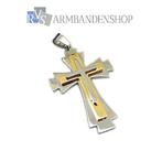 rvs kruis kruisje + ketting rvs goud glimmend staal, Overige materialen, Nieuw, Ophalen of Verzenden, Kruis of Symbool
