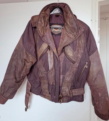 (Vintage) bruin ski jack en broek, mt 42/L beschikbaar voor biedingen