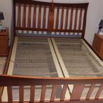 Houten ledikant, Ophalen, Bruin, Tweepersoons, Zo goed als nieuw