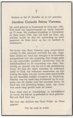 Jacobus C.P. Vieveen 1885 Zoetermeer + 1959 Zoetermeer, 73, Verzamelen, Bidprentjes en Rouwkaarten, Verzenden
